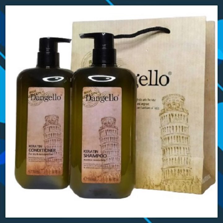 [D'angello] Cặp dầu gội xả Dangello Keratin shampoo &amp; Conditioner siêu mượt tóc 500ml