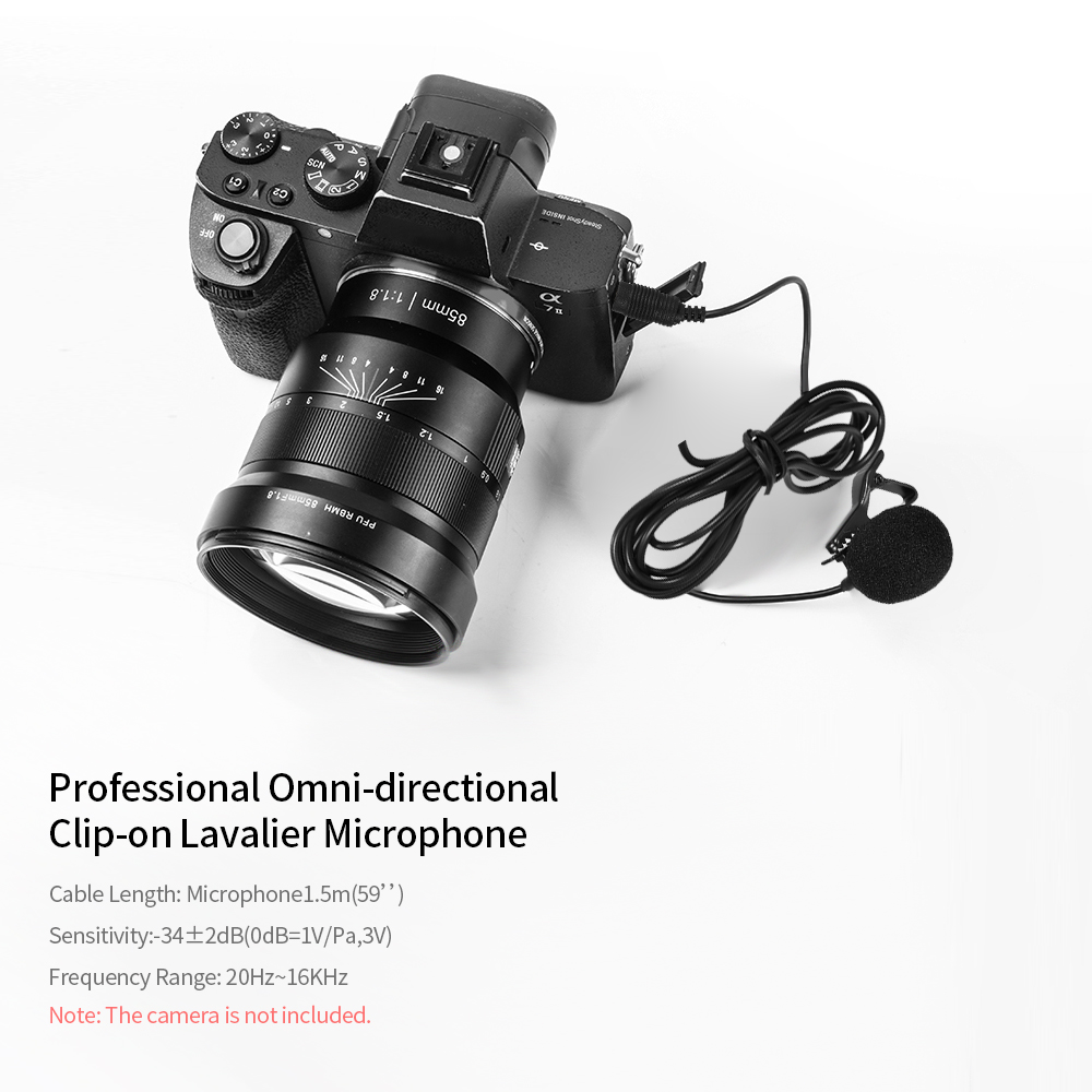 Micrô Tụ Điện Đa Hướng 3.5AUX LSValier Cho Ghi Video, Màu Đen
