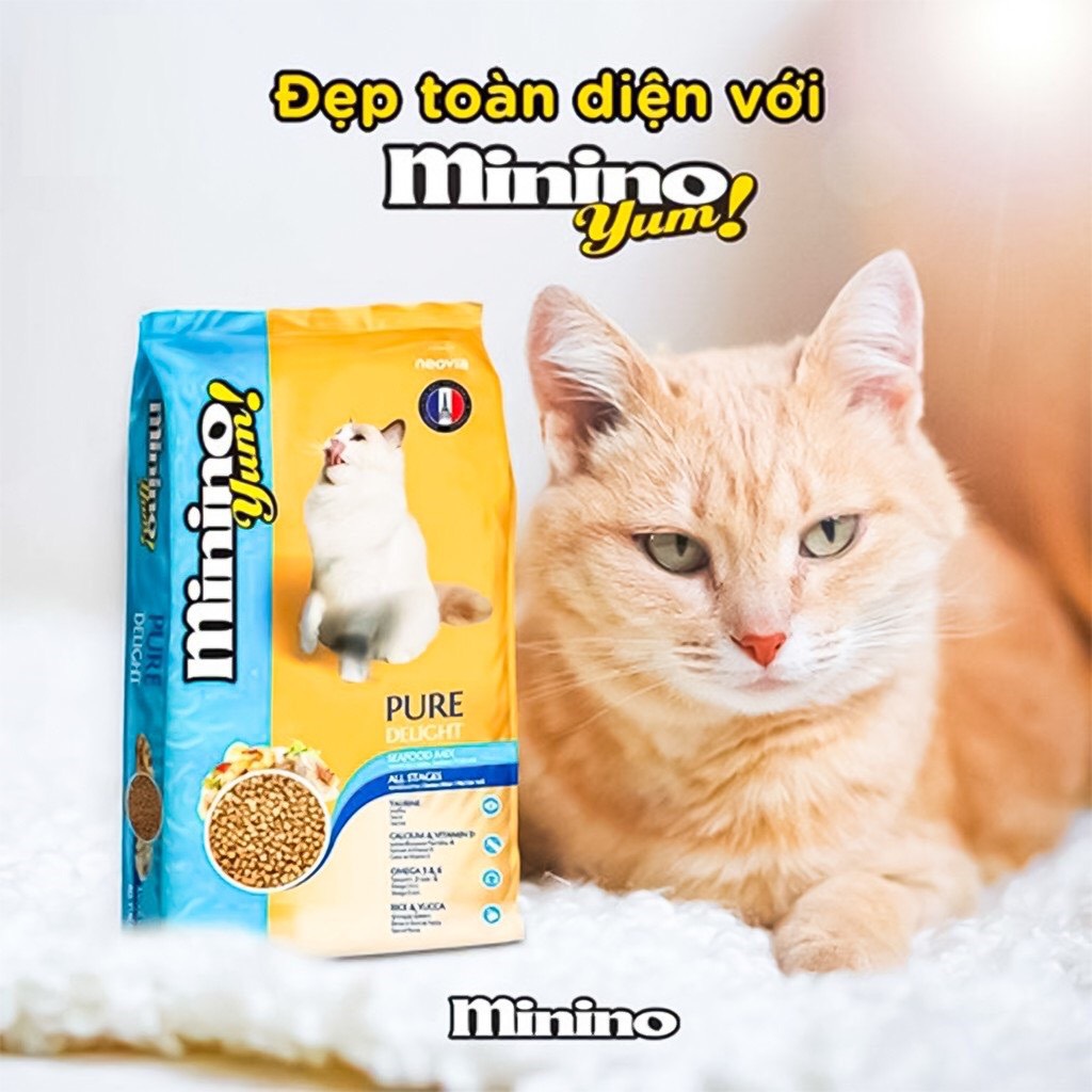9KG Thức ăn cho mèo mọi lứa tuổi vị hải sản Minino Yum - Thức ăn hạt cho Mèo
