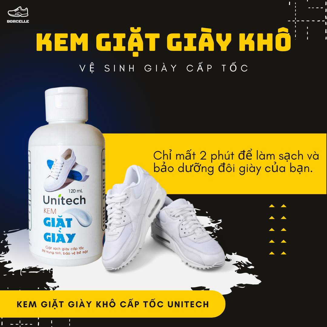 Kem giặt giày khô cao cấp Unitech - Gel giặt giày dép tiện dụng, giặt được mọi loại giày