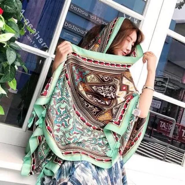 Khăn choàng du lịch biển khăn choàng boho in hoạ tiết thổ cẩm