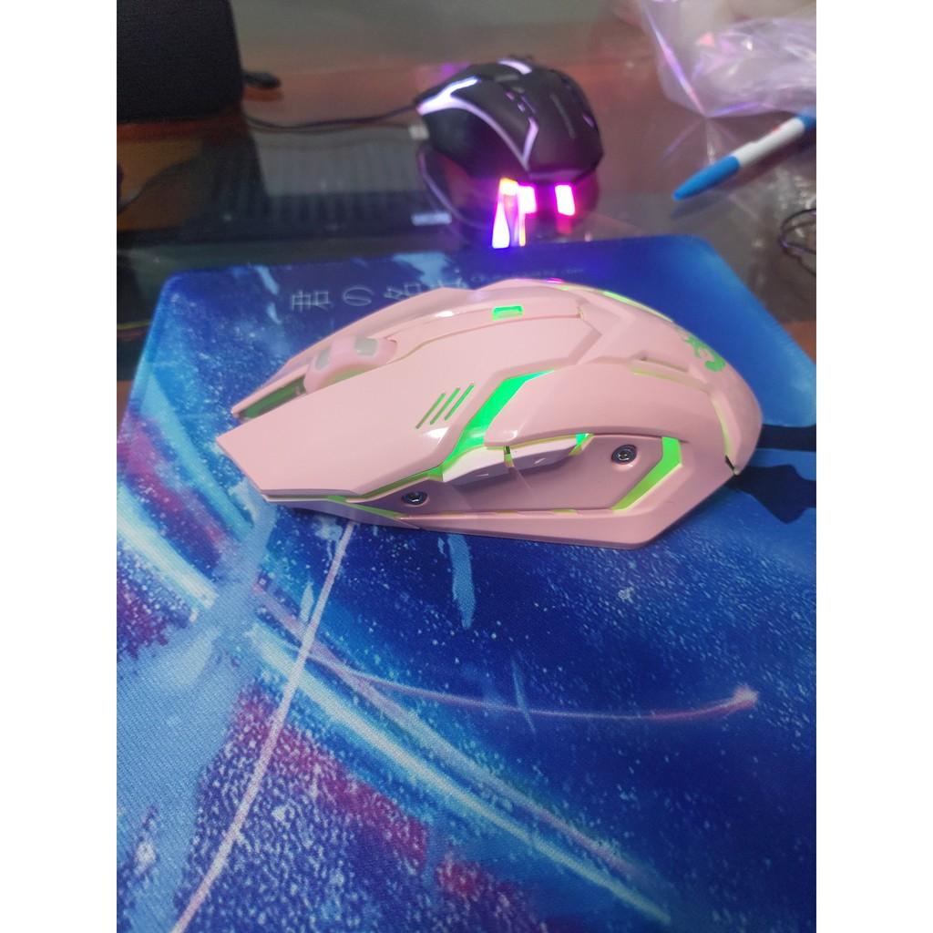 Chuột Gaming không dây - mouse bluetooth - wireless - 2.4gh - màu Hồng