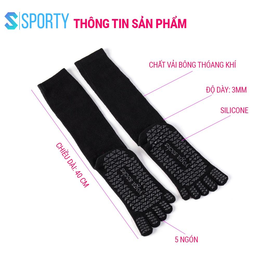 Tất chân Yoga cao cổ SPORTY YGS2 chống trượt cao cấp tập thể dục chống trượt êm ái, tránh hôi chân, đảm bảo an toàn