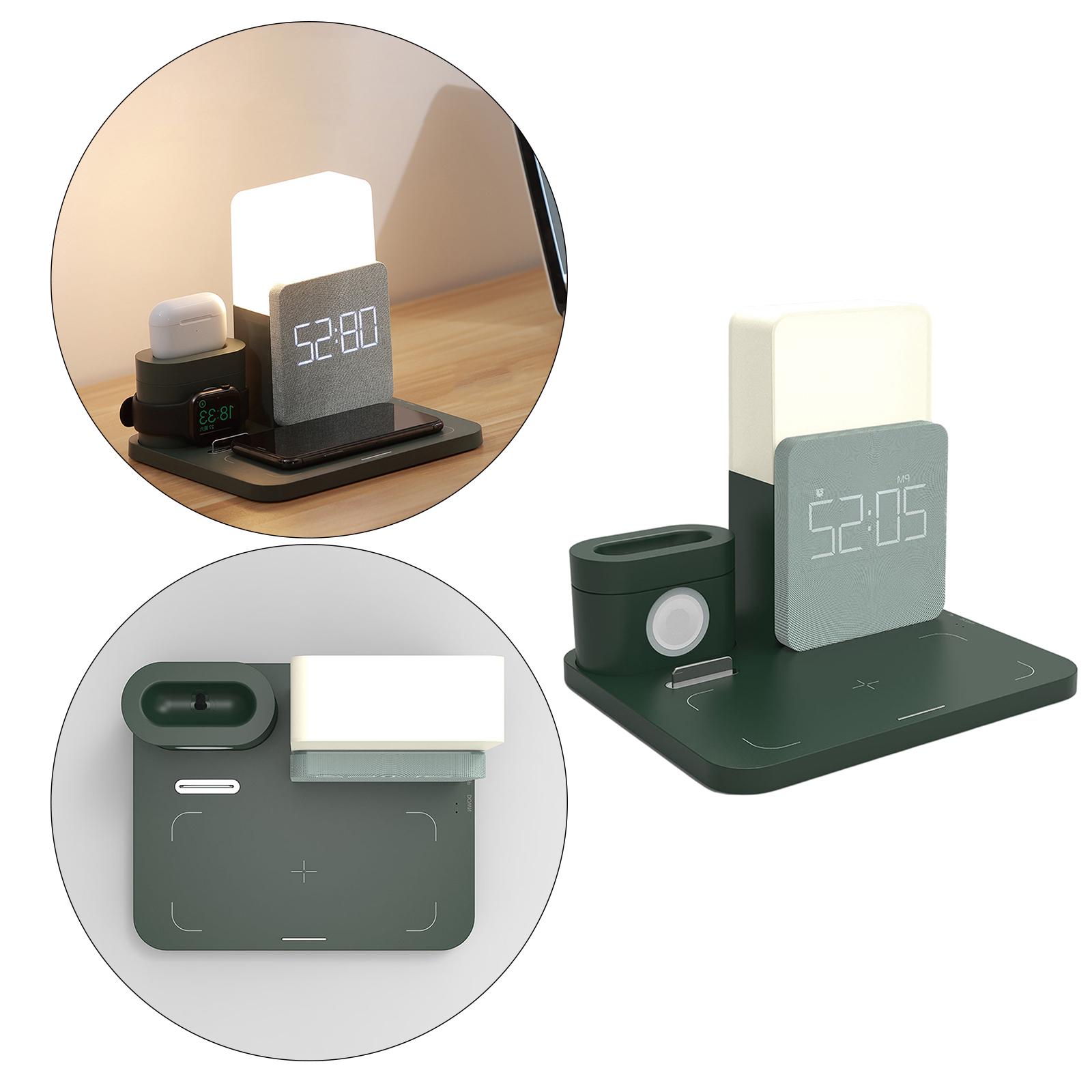 Wireless Charging Dock Wireless Charger Night light Clock For iPhone
