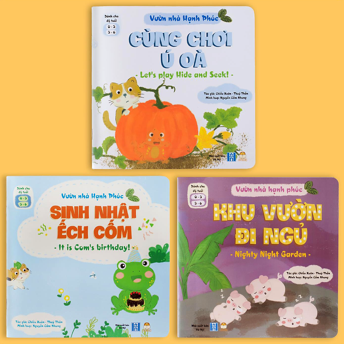 Sách Ehon Việt Cho Bé 0-3 Tuổi - Combo Ehon Về Các Bạn Hoa Quả, Động Vật Trong Vườn Nhà Đáng Yêu