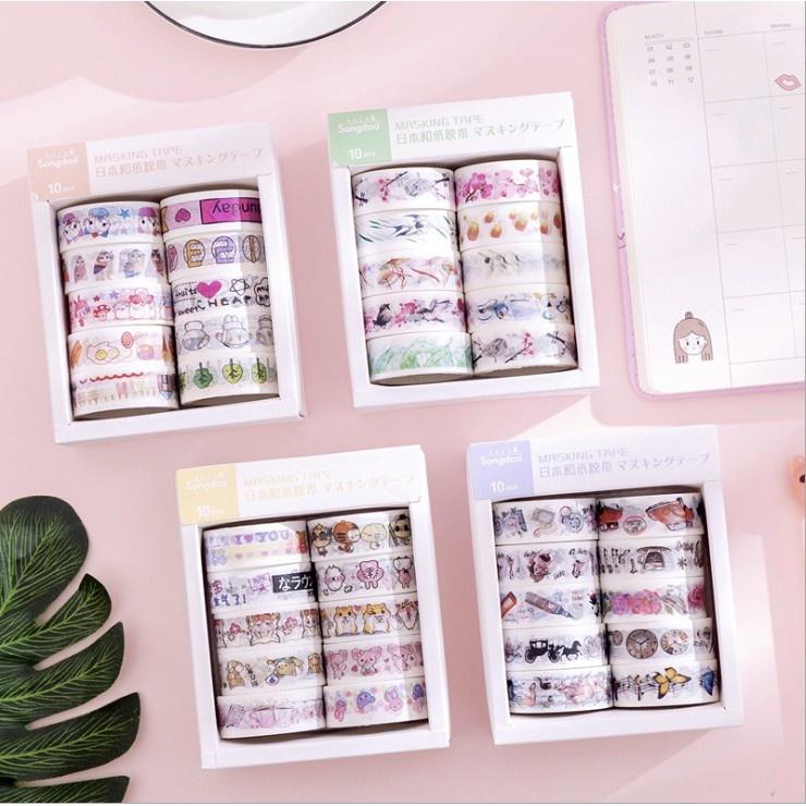 Băng dính Washi sticker siêu cute - Washi Tape dễ thương trang trí sổ, vở, quà tặng -Giao ngẫu nhiên