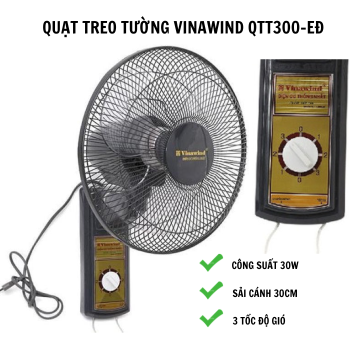 Quạt treo tường Sothing Vinawind QTT300-EĐ sải cánh 300mm- Hàng chính hãng