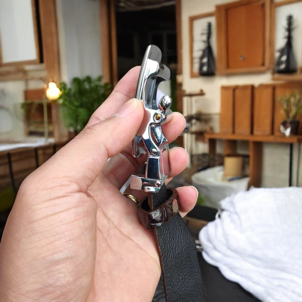 Dây Thắt Lưng Gù Gai Cá Sấu Rất Đẹp TS103B (mặt bạc)