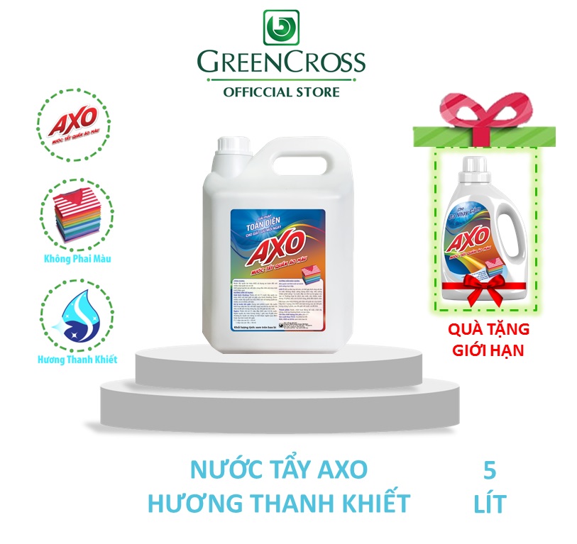 NƯỚC TẨY GIỮ MÀU AXO THANH KHIẾT 5L (DÀNH CHO DA NHẠY CẢM) - TẶNG 1 CHAI AXO 800ML CÙNG LOẠI