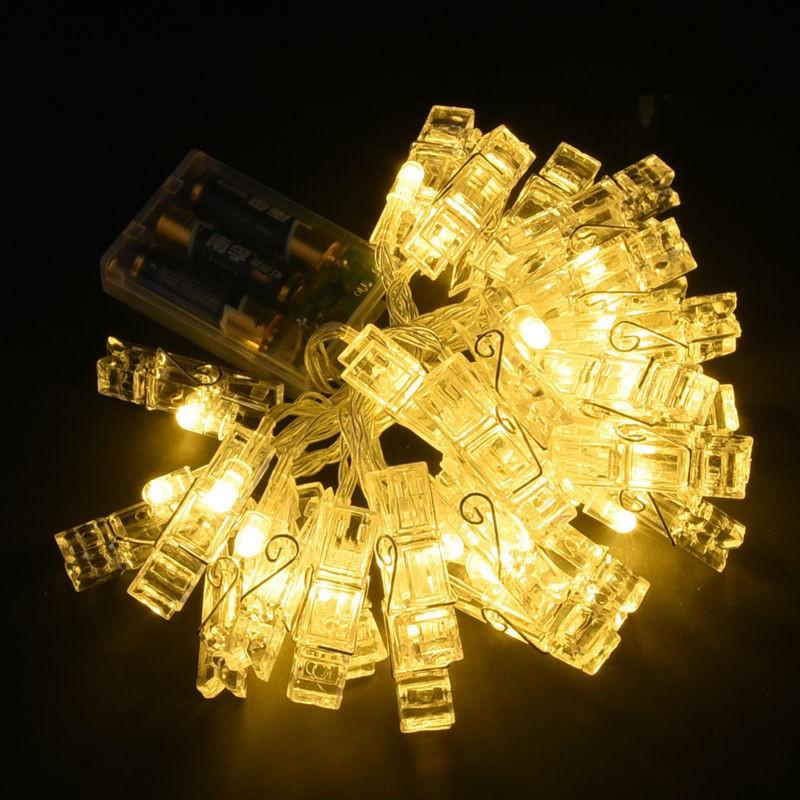 Creative Lamp Clip Chains Flash Photo Wall Decoration Lamp for Birthday