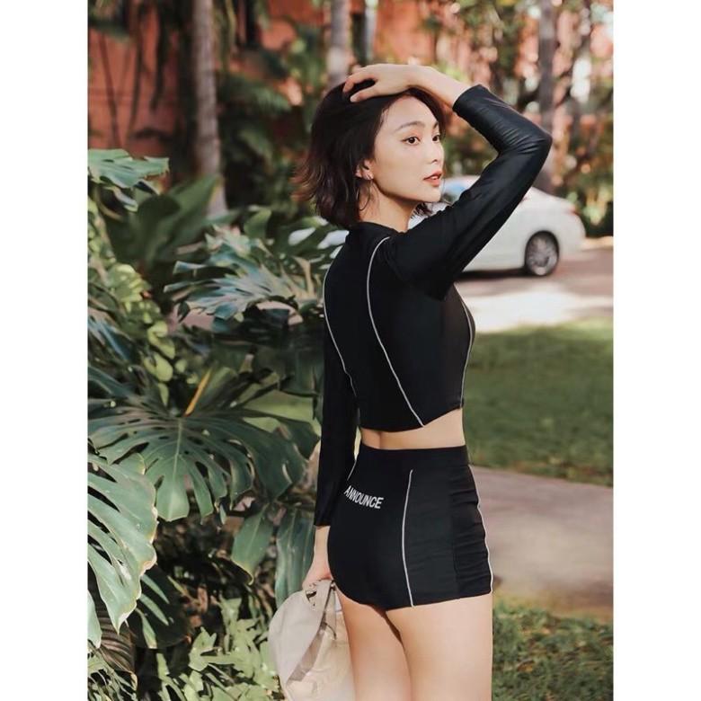 Bikini Đùi Áo Tắm Dài Tay Quảng Châu Chống Nắng Che Khuyến Điểm Cạp Cao Khoá Kéo Hottrend 2021 Sang Chảnh Xịn Đ
