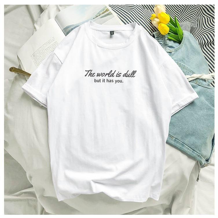 Áo thun chữ basic xinh dáng tay lỡ unisex
