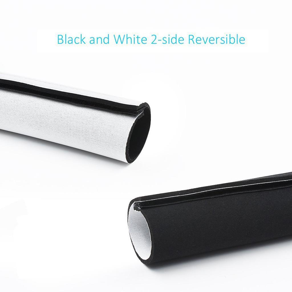 2 Pieces 118 Inch Cable Management Neoprene Cord Cover Sleeve Wire Hider Concealer Organizer Protector System for Desk TV PC Computer Home Theater, DIY by Yourself, Black and White Reversible