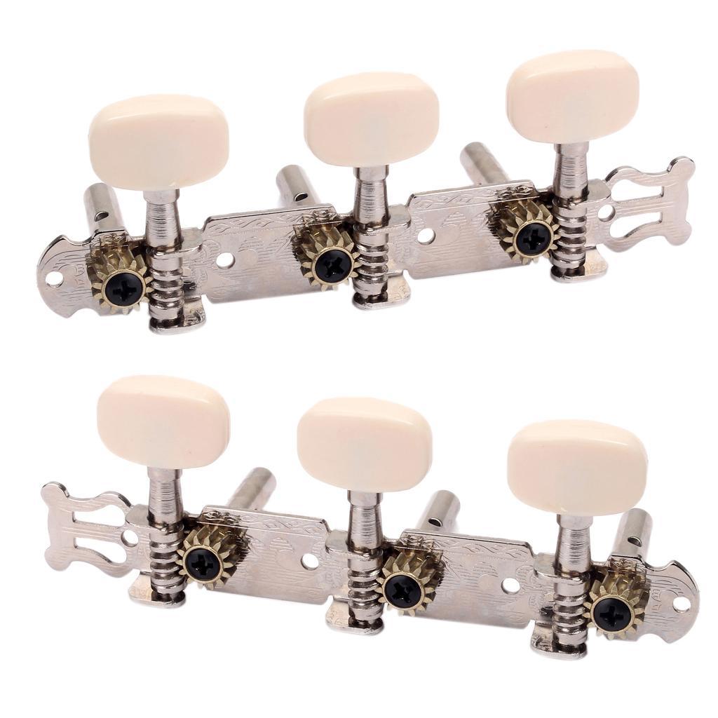 A Set Classical Guitar Tuner Tuning Keys Pegs White Machine Heads