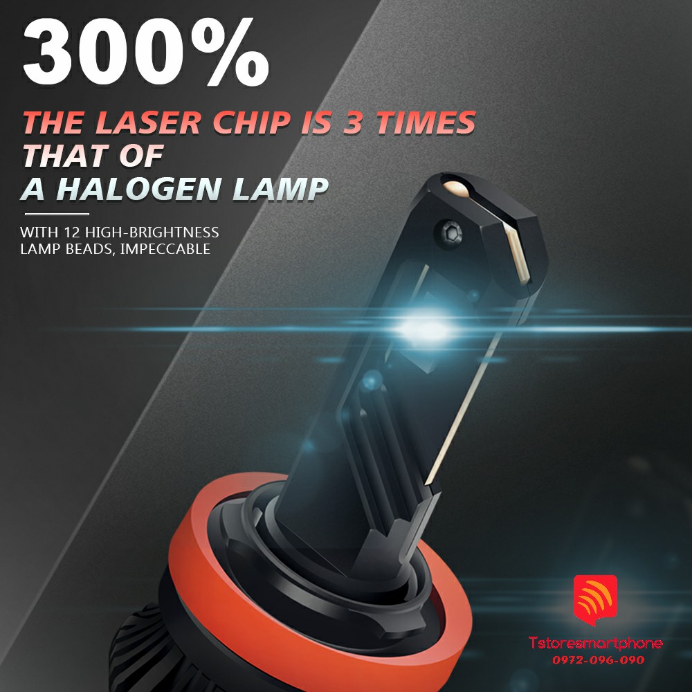 Đèn pha LED S11 100W 20000LM chip LED LASER 3570 6 NHÂN hiệu suất cao cho ô tô