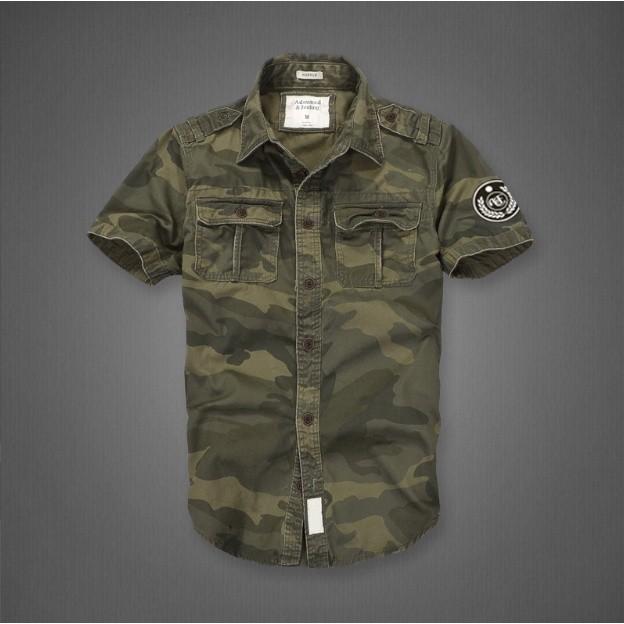 Áo sơ mi aber tay ngắn_cho nam - camo xanh