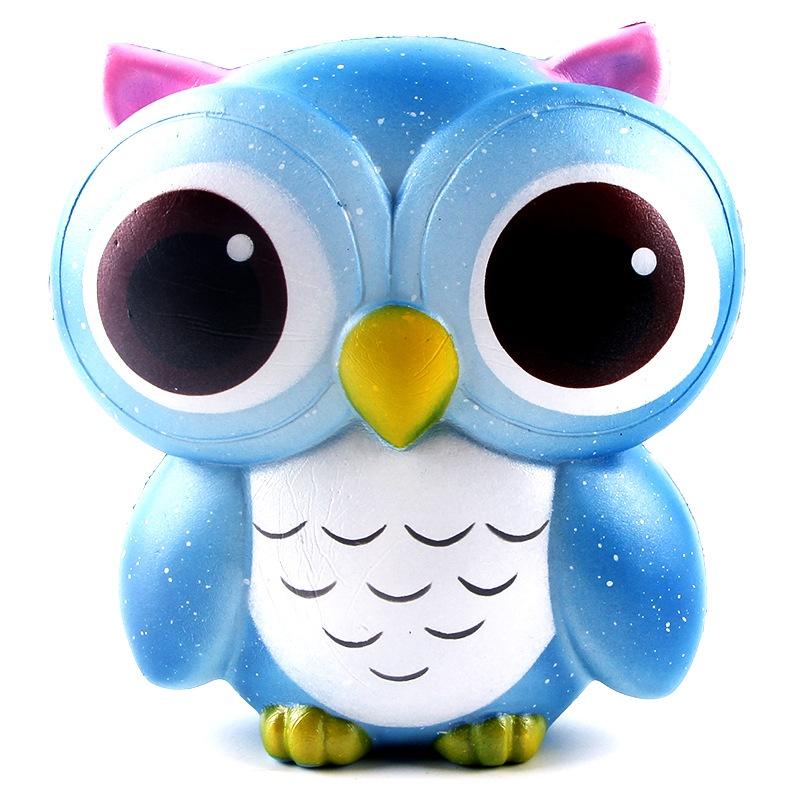 Squishy Lớn JUMBO Hình CON CÚ MÈO  màu xanh Đồ Chơi Xốp Giảm Stress Hình mềm mịn dễ Thương đàn hồi Cho Bé
