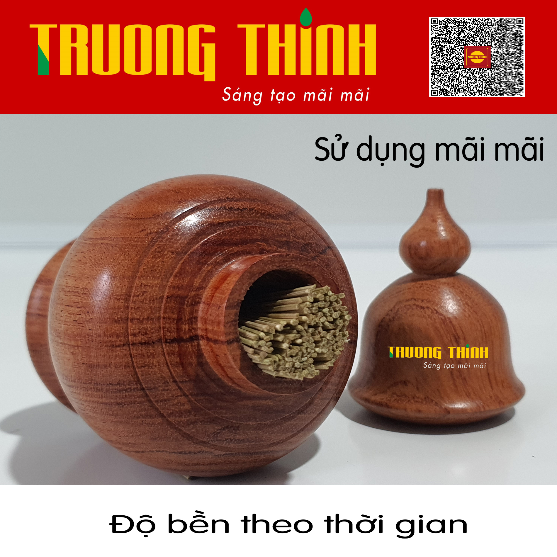 Lọ Đựng Tăm Bằng Gỗ Hương Cao Cấp Trường Thịnh Tiện Dụng Bền Đẹp Sang Trọng Tiết Kiệm – Hình Chuông Liền Khối.