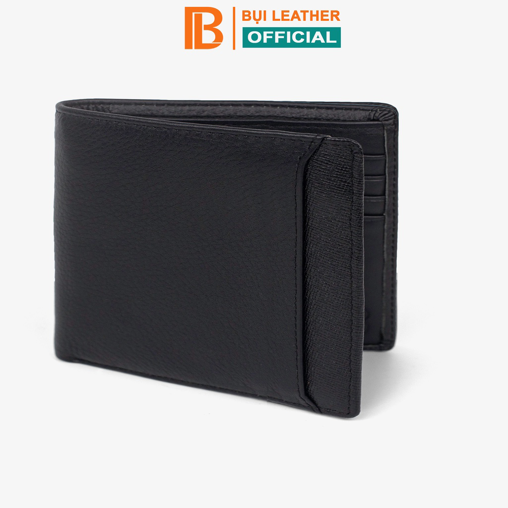 Ví Nam Da Bò Nappa Hạt Phối Da Saffiano V111 - Bụi Leather - Bảo Hành 12 Tháng - Ví Ngang