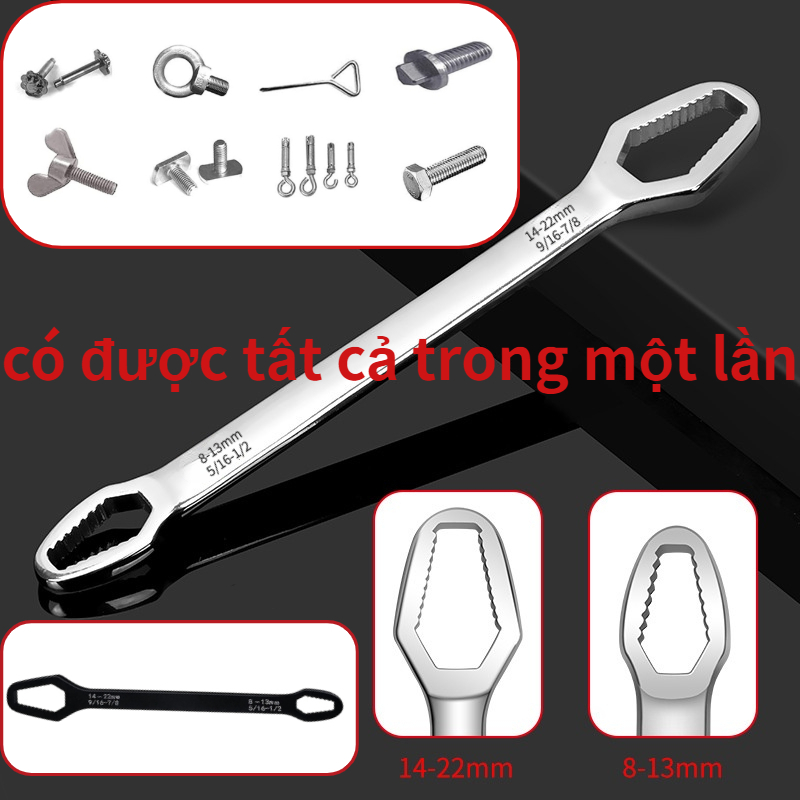 Cờ lê Torx đa năng Tự siết Cờ lê điều chỉnh đa năng hai đầu đa năng 8-22mm