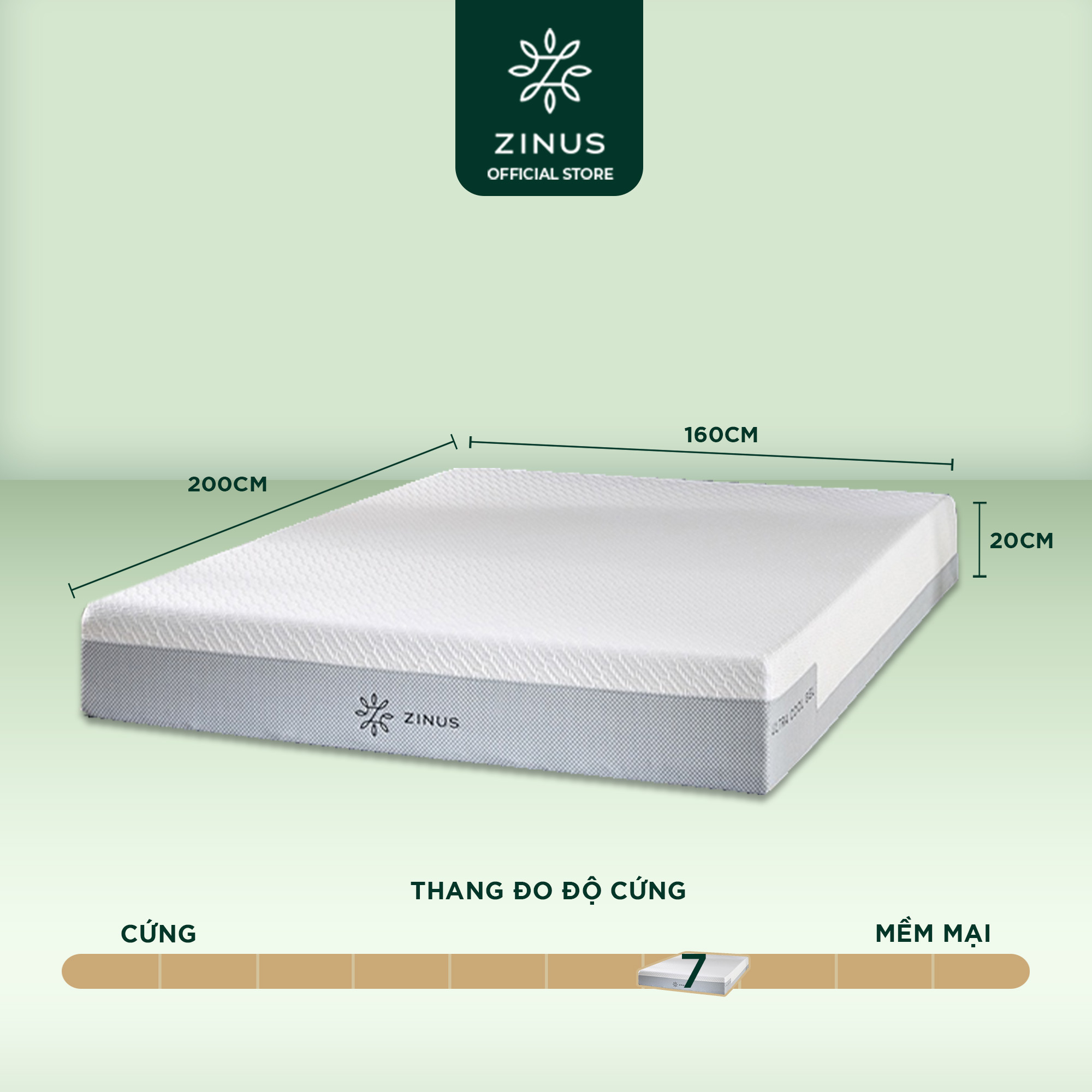 Nệm Foam Zinus Cuộn Hút Chân Không Siêu Mát Cao Cấp - 8in Ultra Cool Gel 2.5 Foam Mattress