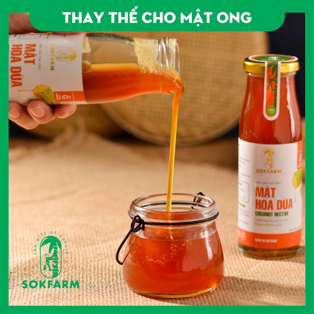 Mật Hoa Dừa - Sokfarm [250gr] - Đặc Sản Trà Vinh - Thực Phẩm Bổ Sung Chất Diện Giải - Gia Vị Cho Các Món Ăn, Sinh Tố, Nước Giải Khát - Thay Thế Đường, Mật Ong - Chứng Nhận An Toàn Vệ Sinh Thực Phẩm