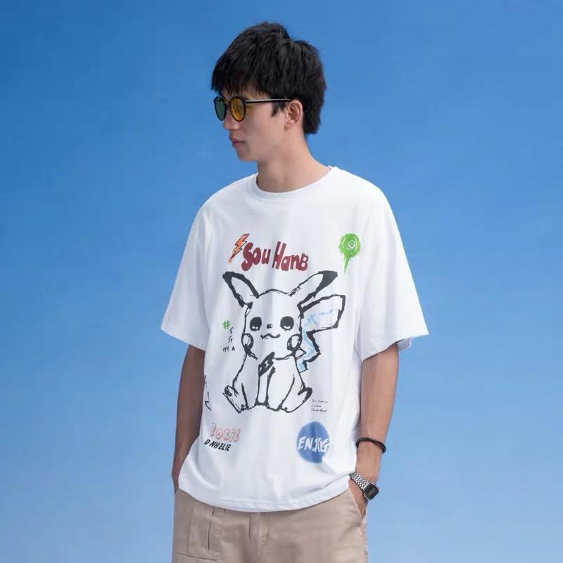 - Áo thun tay ngắn unisex in PIKACHU