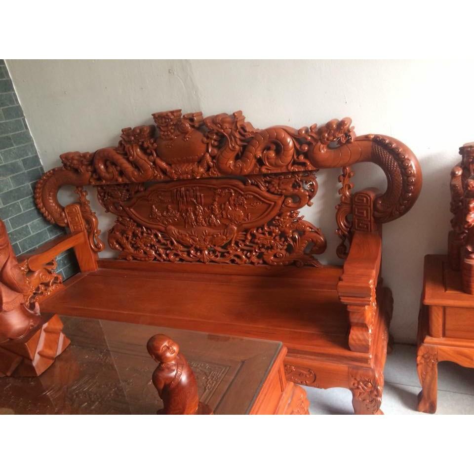 Bộ bàn ghế Rồng Khuỳnh Nghê Đỉnh gỗ Gõ Đỏ