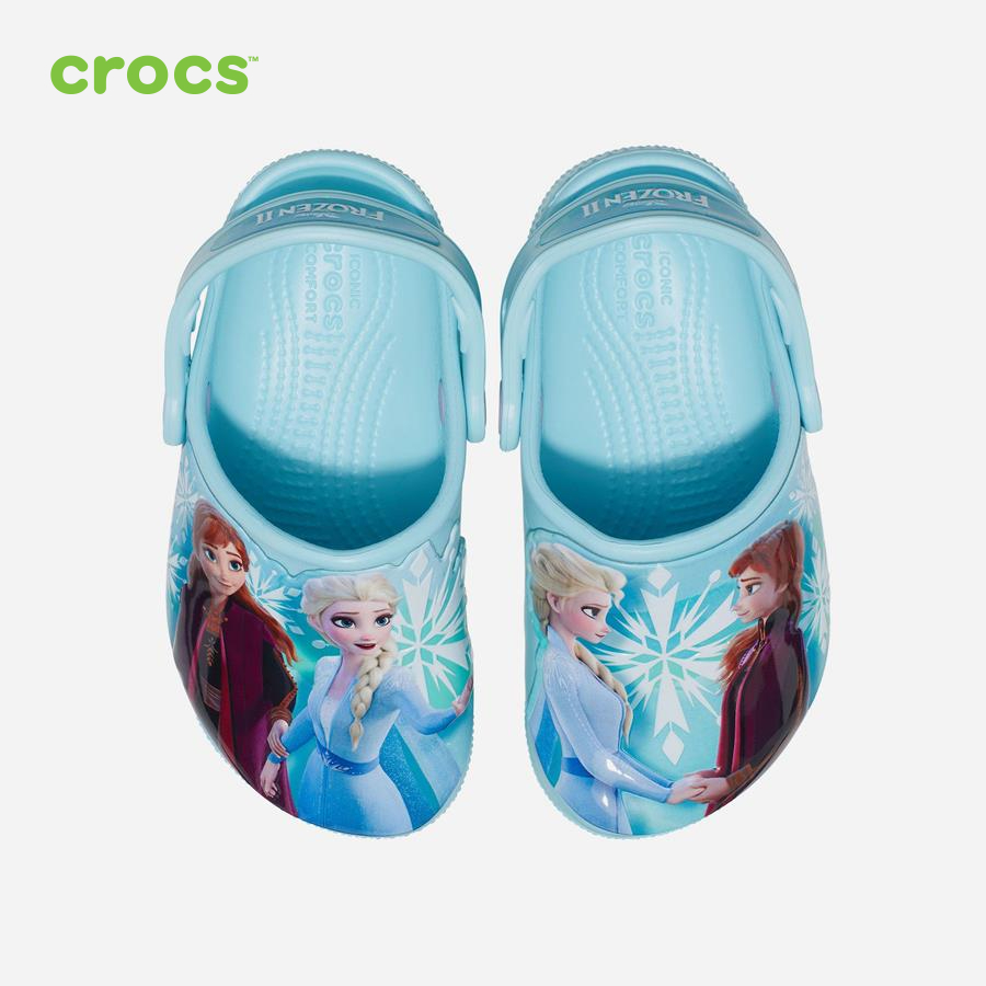 Giày lười trẻ em Crocs FW Funlab Clog Toddler Disney Frozen II Ice Blue - 206804-4O9