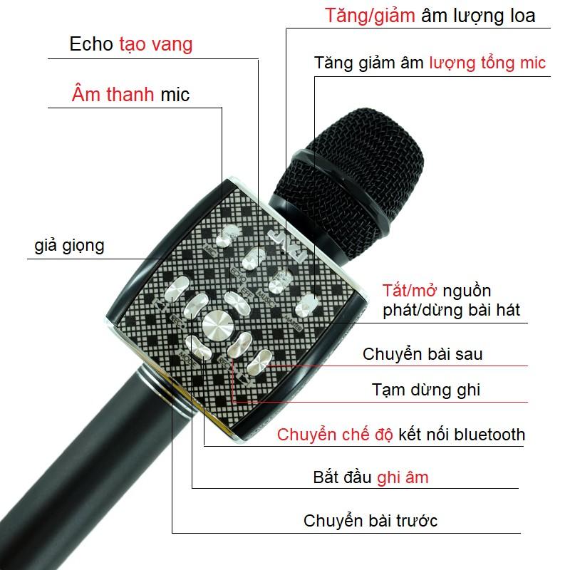 Micro Karaoke Bluetooth YS95  JVJ  kèm loa không dây tích hợp Live Stream giả giọng nói -Kèm bộ thu tín hiệu qua loa rời - Hàng chính hãng