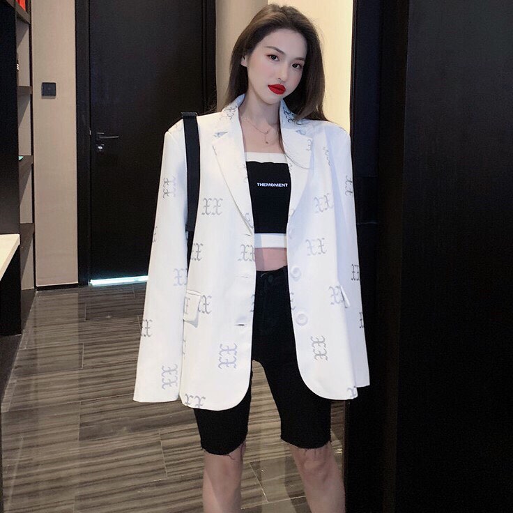 Áo khoác Blazer thời trang Hàn Quốc cao cấp họa tiết phản quang nổi bật siêu cá tính