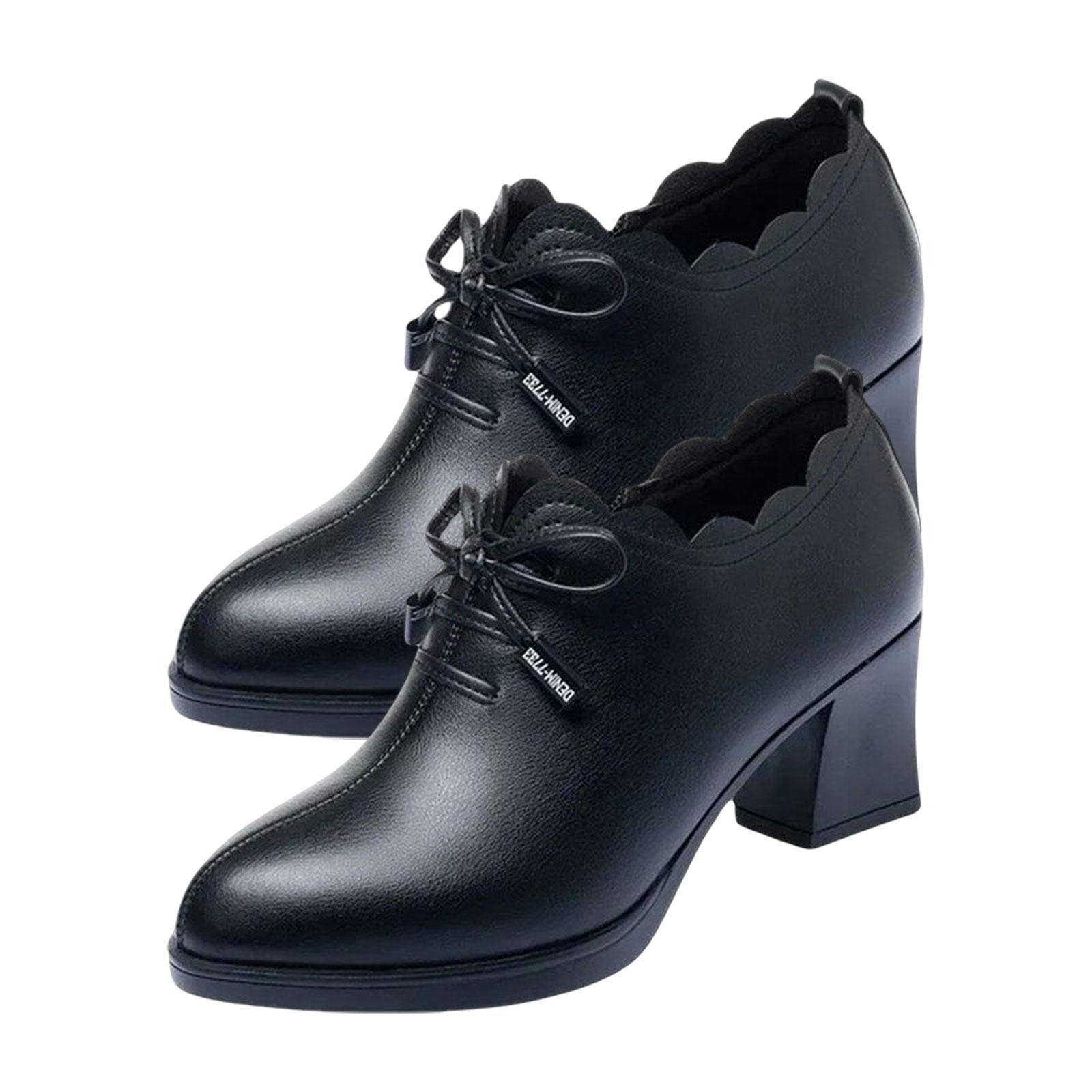 Women Low Heel Shoes Women’S Chunky Low Block Heels PU Comfortable Fashion for Party