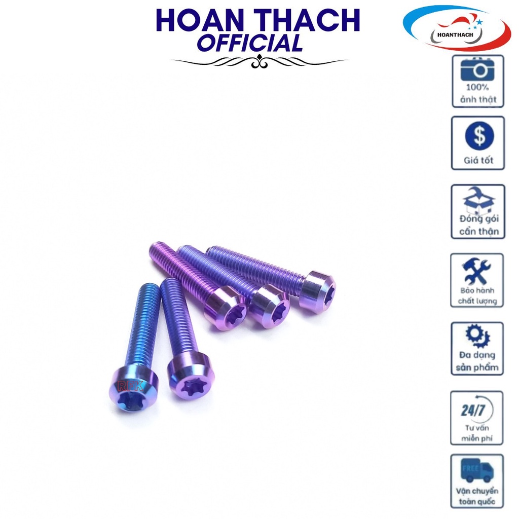 Ốc Gr5 Titan 6L25 Trụ Tím gắn cho nhiều dòng xe SP010572 (giá 1 con)