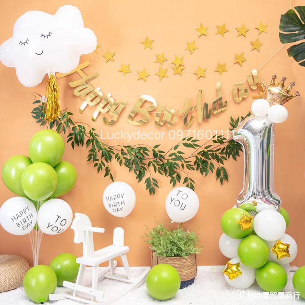 Set Bong Bóng Trang Trí Sinh Nhật Đủ Phụ Kiện MS76 Phong Cách Hàn Quốc