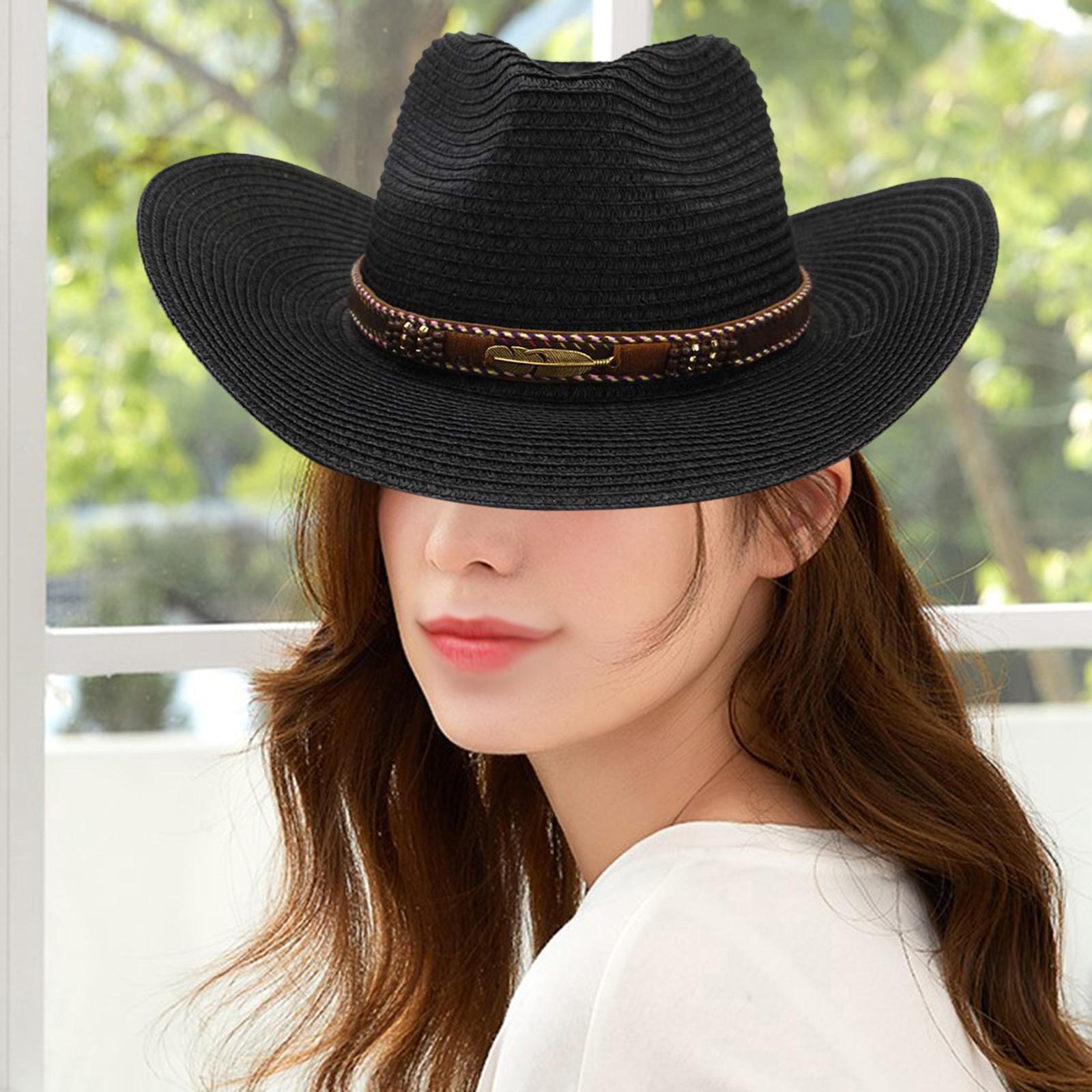 Cowboy hat Women Hats for Beach Unisex Costume Clothes Accessories Black