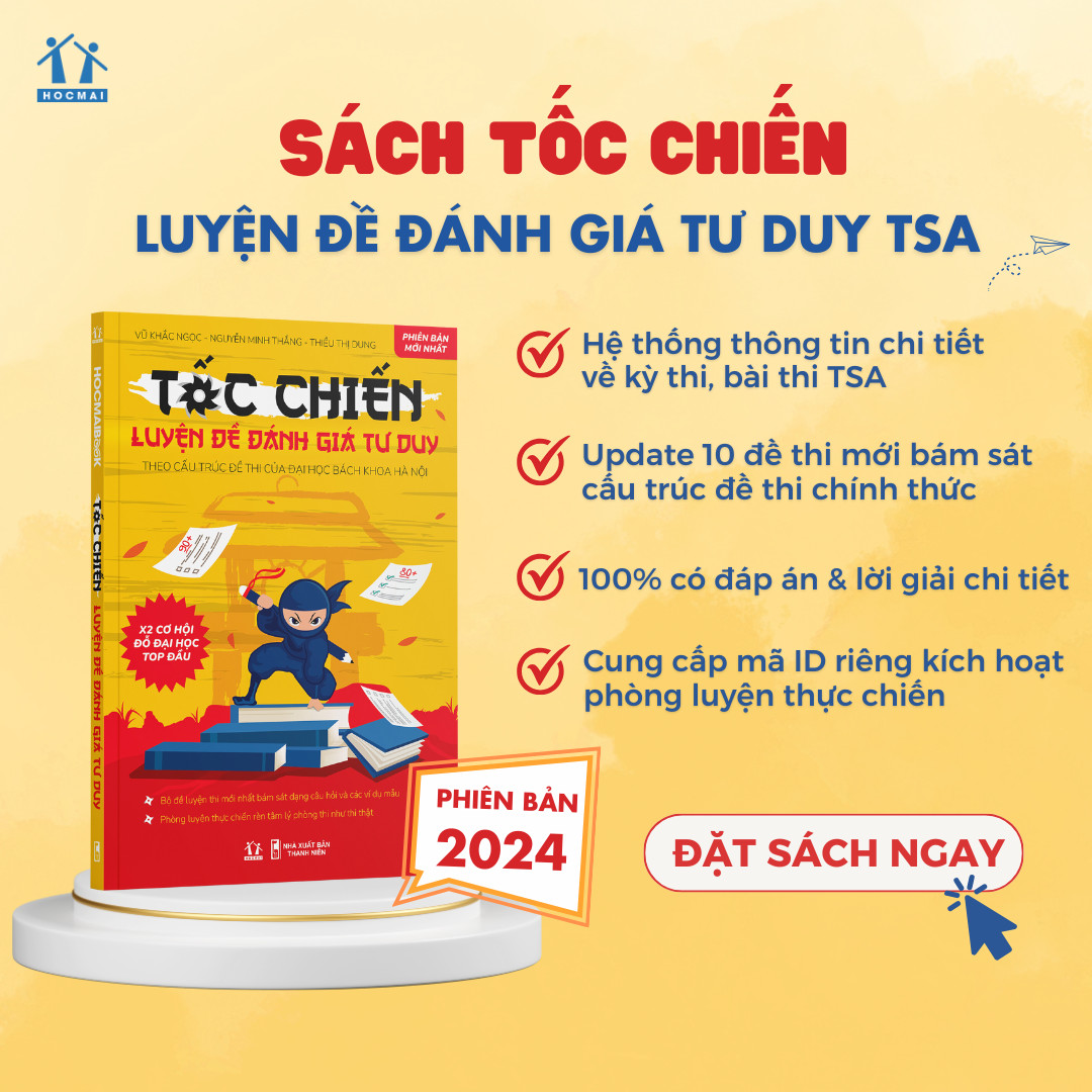 Tốc chiến luyện đề đánh giá tư duy (Theo cấu trúc đề thi của Đại học Bách Khoa Hà Nội)