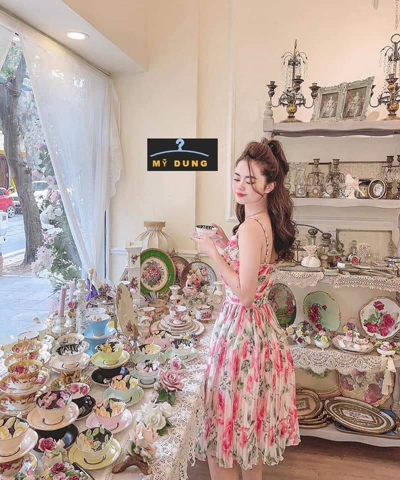 ĐẦM 2S XOÈ HOA DẬP LY  PHONG CÁCH NHẸ NHÀNG, NGỌT NGÀO- HÀNG THIẾT KẾ LOẠI 1