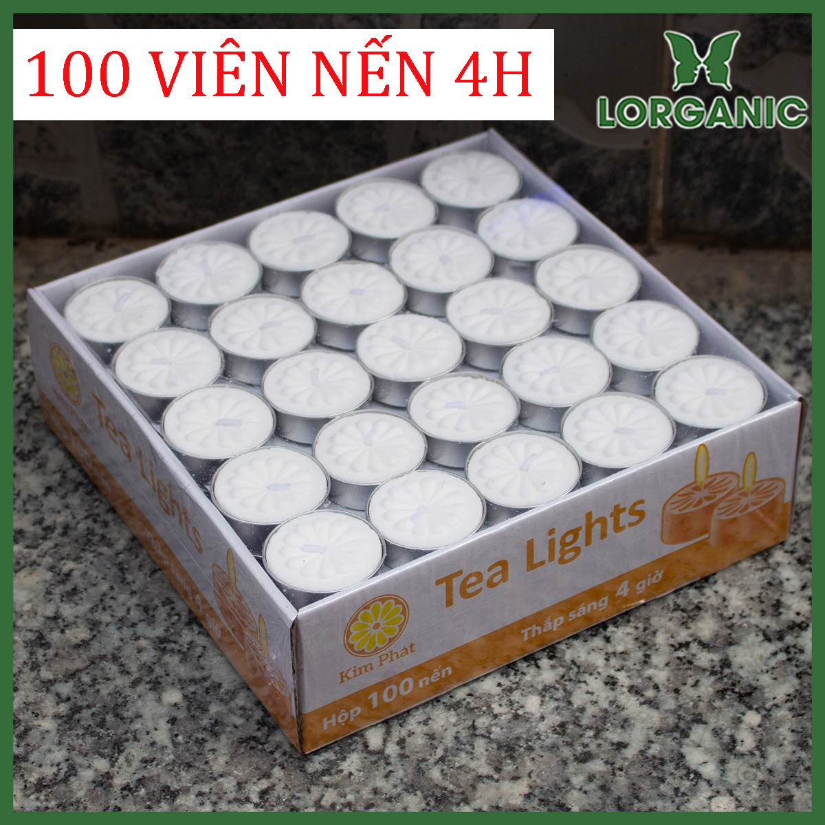 100 Viên Nến Tealight Sáp Cọ 4 giờ Lorganic An Toàn Sức Khỏe/ Dùng kết hợp đèn xông và tinh dầu/ Khử mùi và đuổi côn trùng hiệu quả.