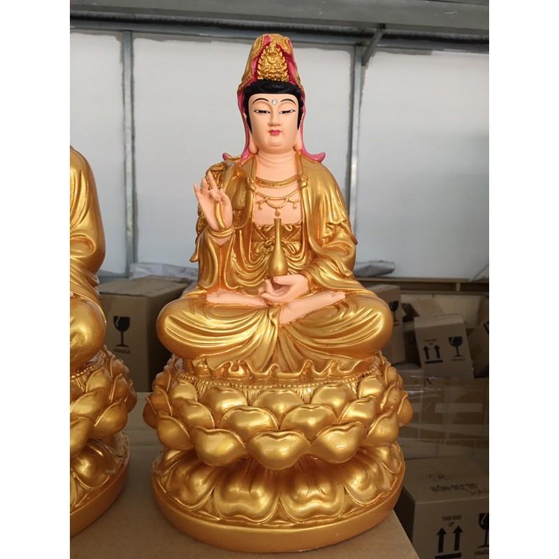 Bộ 03 Tây Phương Tam Thánh ngồi 30cm Vẽ Gấm