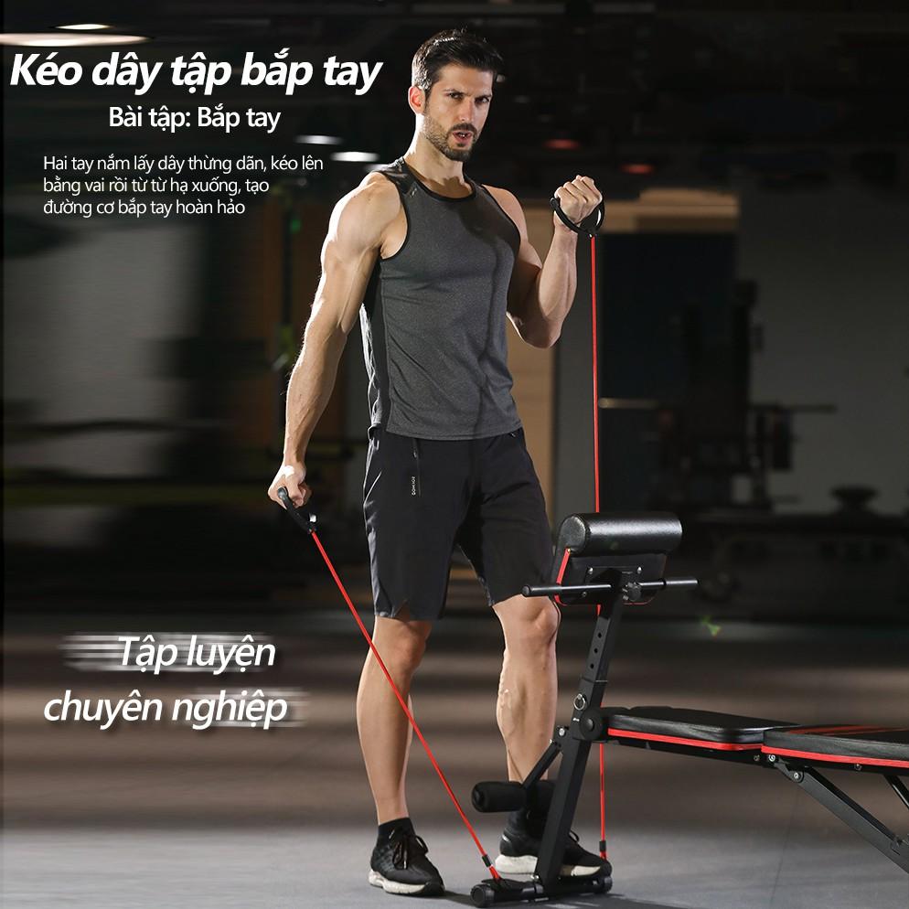 SP5001ghế tập gym tập tạ 4 trong1có thể gấp gọn đa chức năng dùng tại nhà ghế băng tập thể thao dụng cụ thể hình tạ đẩy