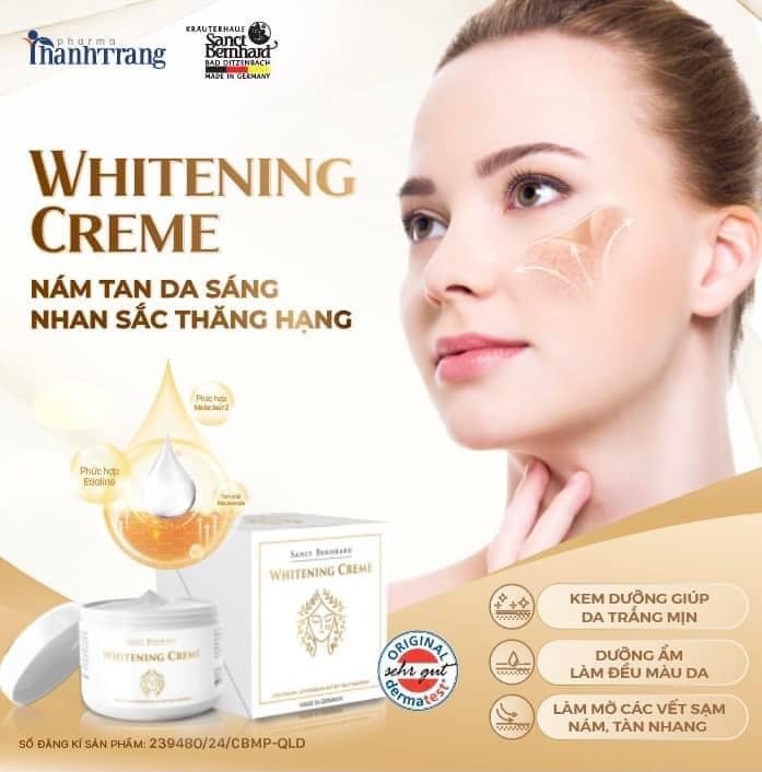 Kem dưỡng trắng da giảm thâm nám, dưỡng ẩm WHITENING CREAM 50ML Sanct Bernhard