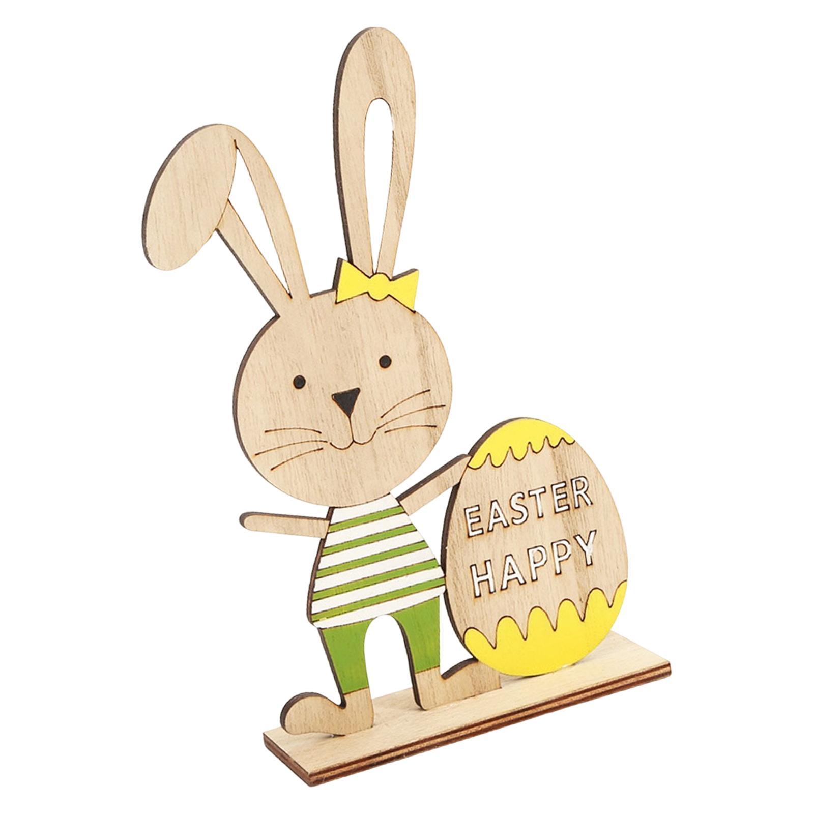 Wooden Easter Tabletop Decoration Sign Decorative Props for Office Party Supplies