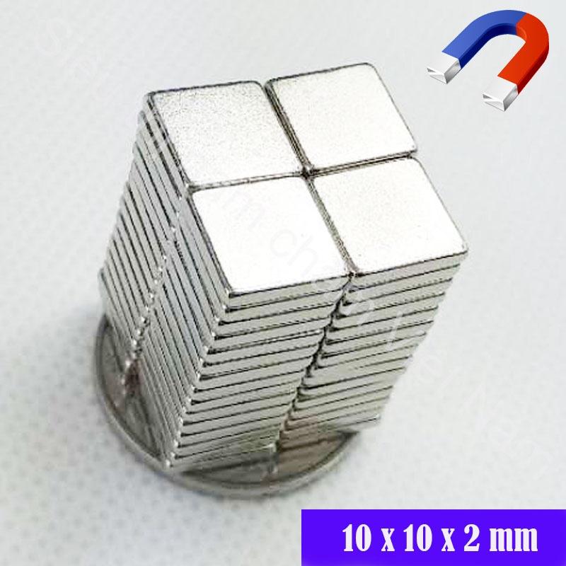 Nam châm hình vuông 10x10x2mm set 10 viên, nam châm vĩnh cửu lực hút mạnh