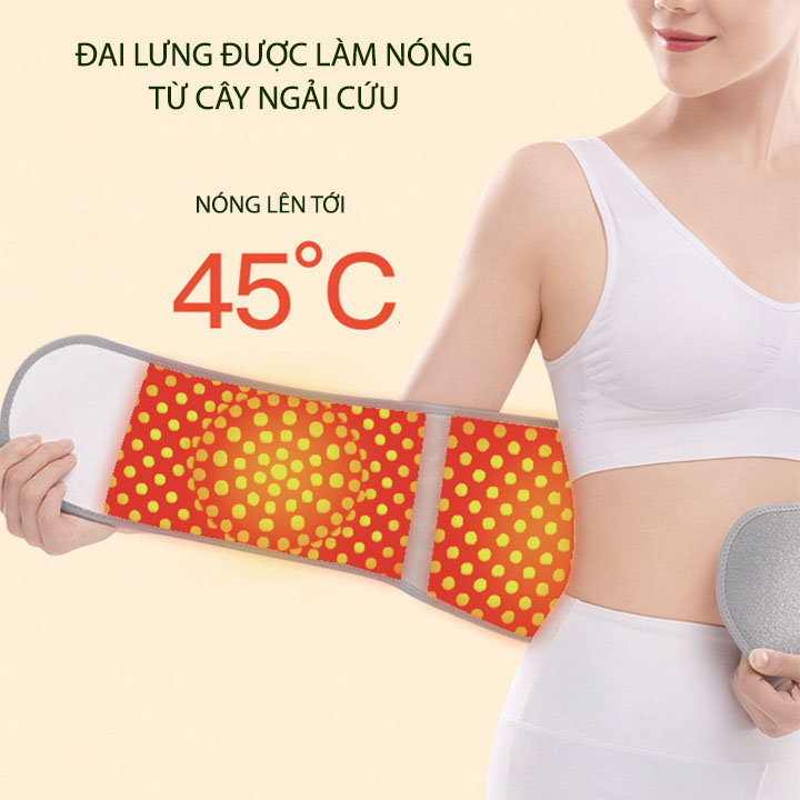 Đai ngải cứu tự làm nóng tới 45 độ C, giảm đau lưng