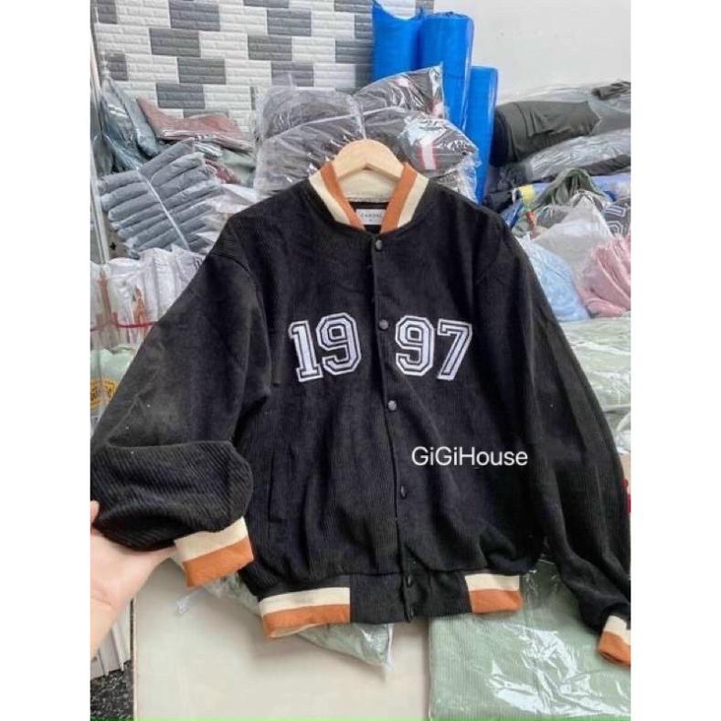 Áo Khoác Bóng Chày Bomber Jacket Form Rộng Unisex In Số 1997