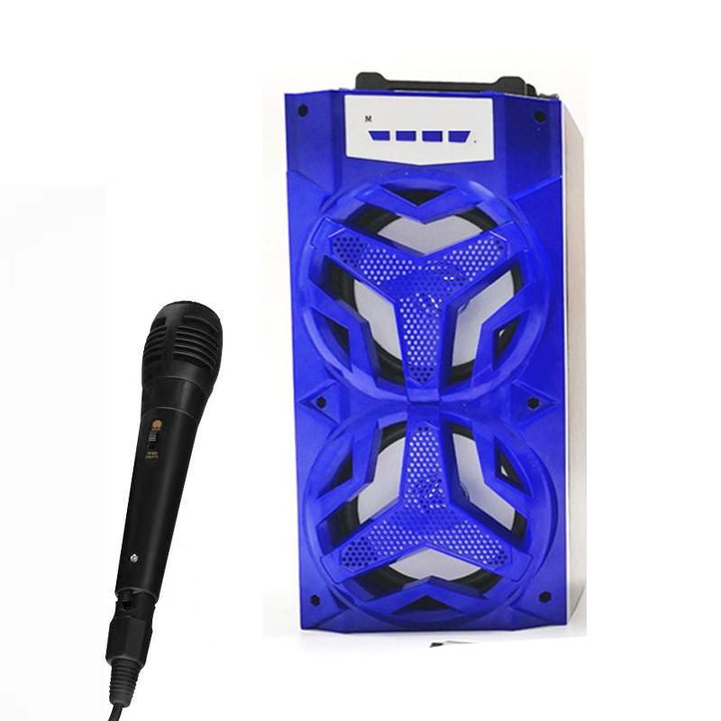 10W Karaoke Hộp âm thanh di động ngoài trời Loa không dây Rạp hát tại nhà lớn Loa tiệc Bluetooth có micrô có dây Màu sắc: như hình ảnh