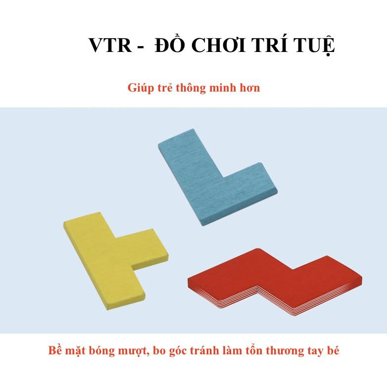 Bộ đồ chơi Tetris  xếp gạch bằng gỗ