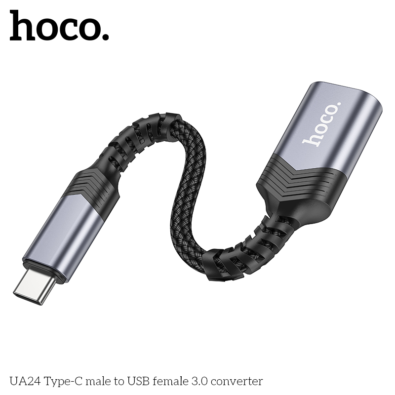 Bộ chuyển đổi điện thoại Hoco Type C/I.P ra USB hàng chính hãng truyền dữ liệu đt vào máy tính UA24 - Hoco Mall Official
