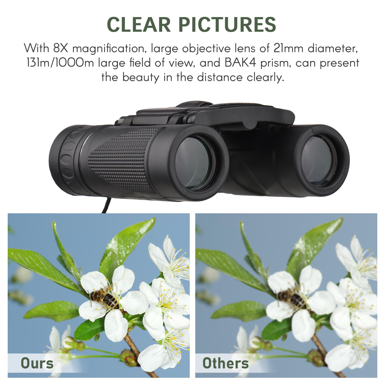 Mini Binoculars Foldable Pocket Binoculars for Adults Kids Bird Opera Watching Sightseeing Hiking Travel Concert Theater