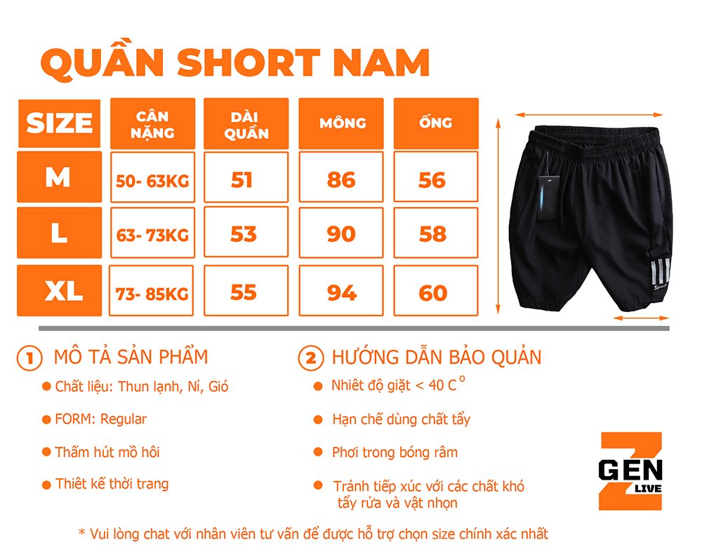 Quần Short Thể Thao Nam, Quần Tập Gym, Chất Thun Thể Thao Cực Thấm Hút Mồ Hôi - LZPS135